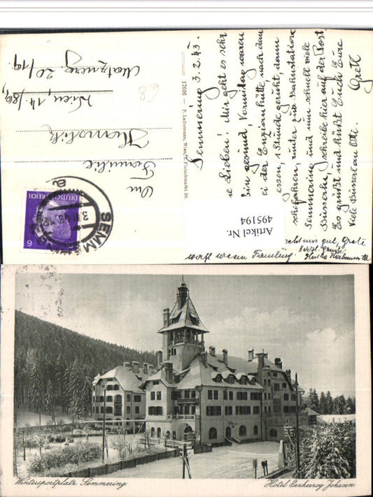 495194,Semmering Hotel Erzherzog Johann Winterbild