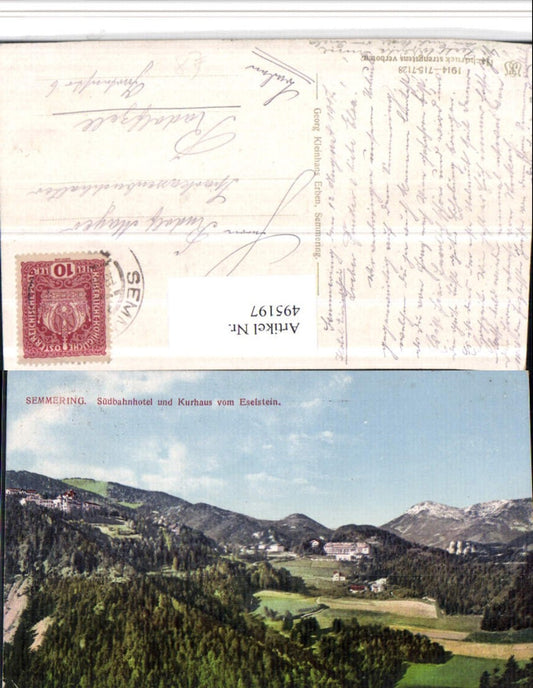495197,Semmering Südbahnhotel u. Kurhaus vom Eselstein