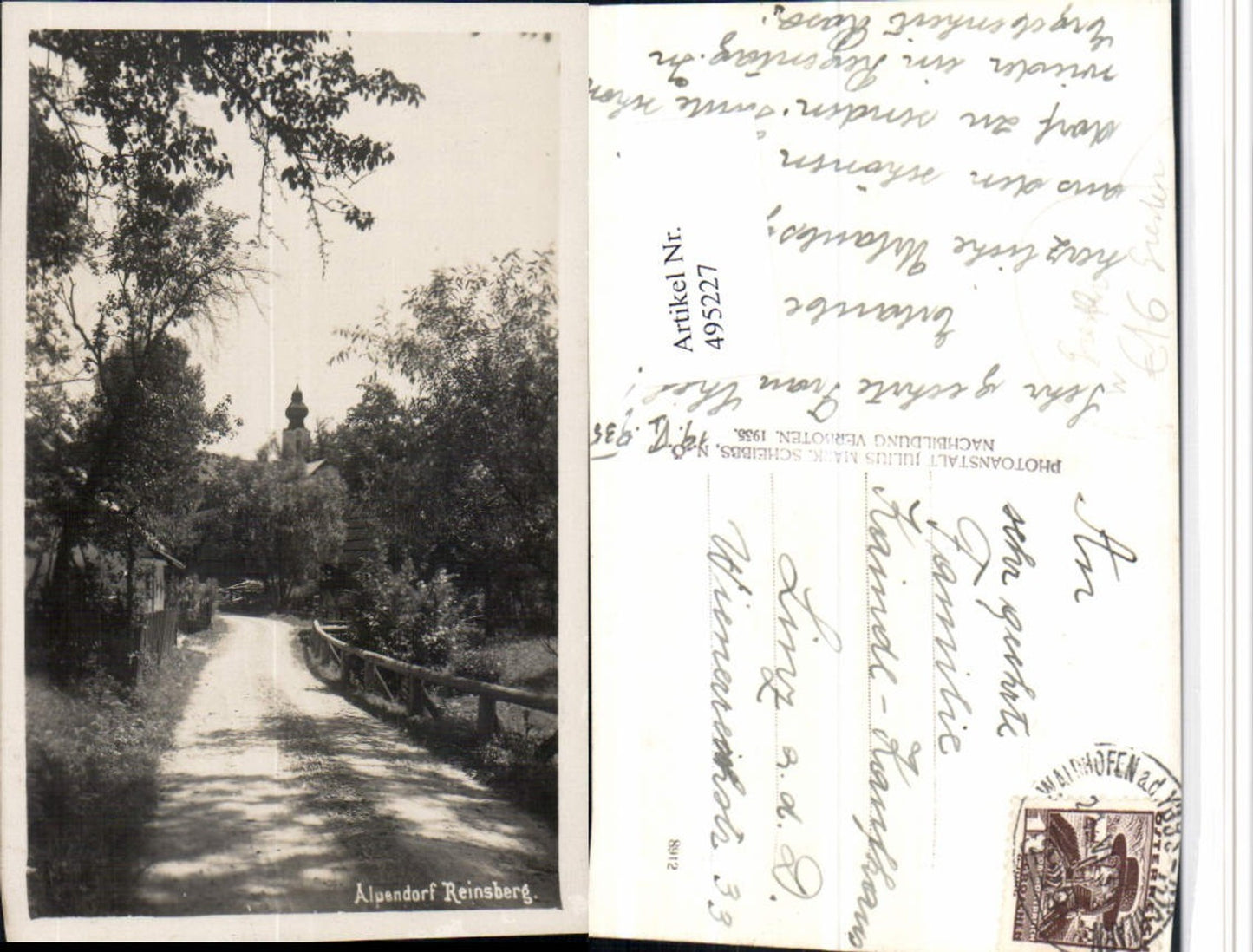 495227,Alpendorf Reinsberg b. Gresten Wegpartie Kirchenturm
