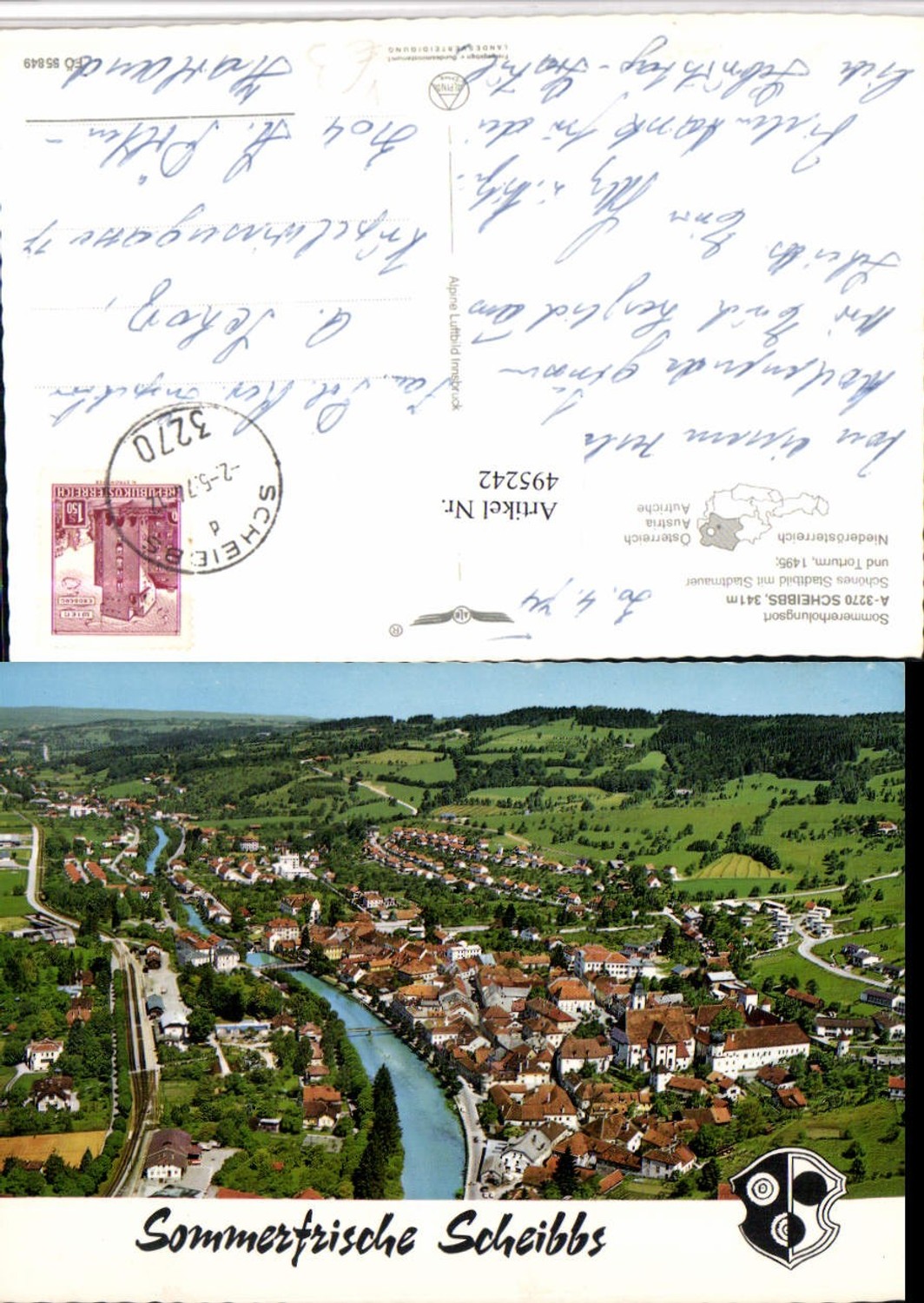 495242,Scheibbs Totale pub Alpine Luftbild 55849