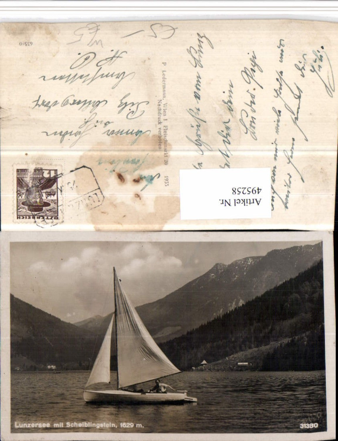 495258,Lunzersee See b. Lunz m. Scheiblingstein Segelboot