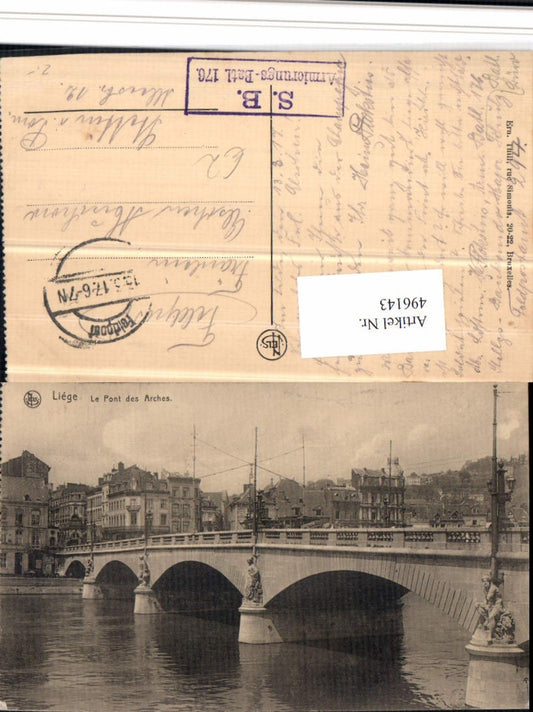 496143,Belgium Liege Lüttich Le Pont des Arches Brücke
