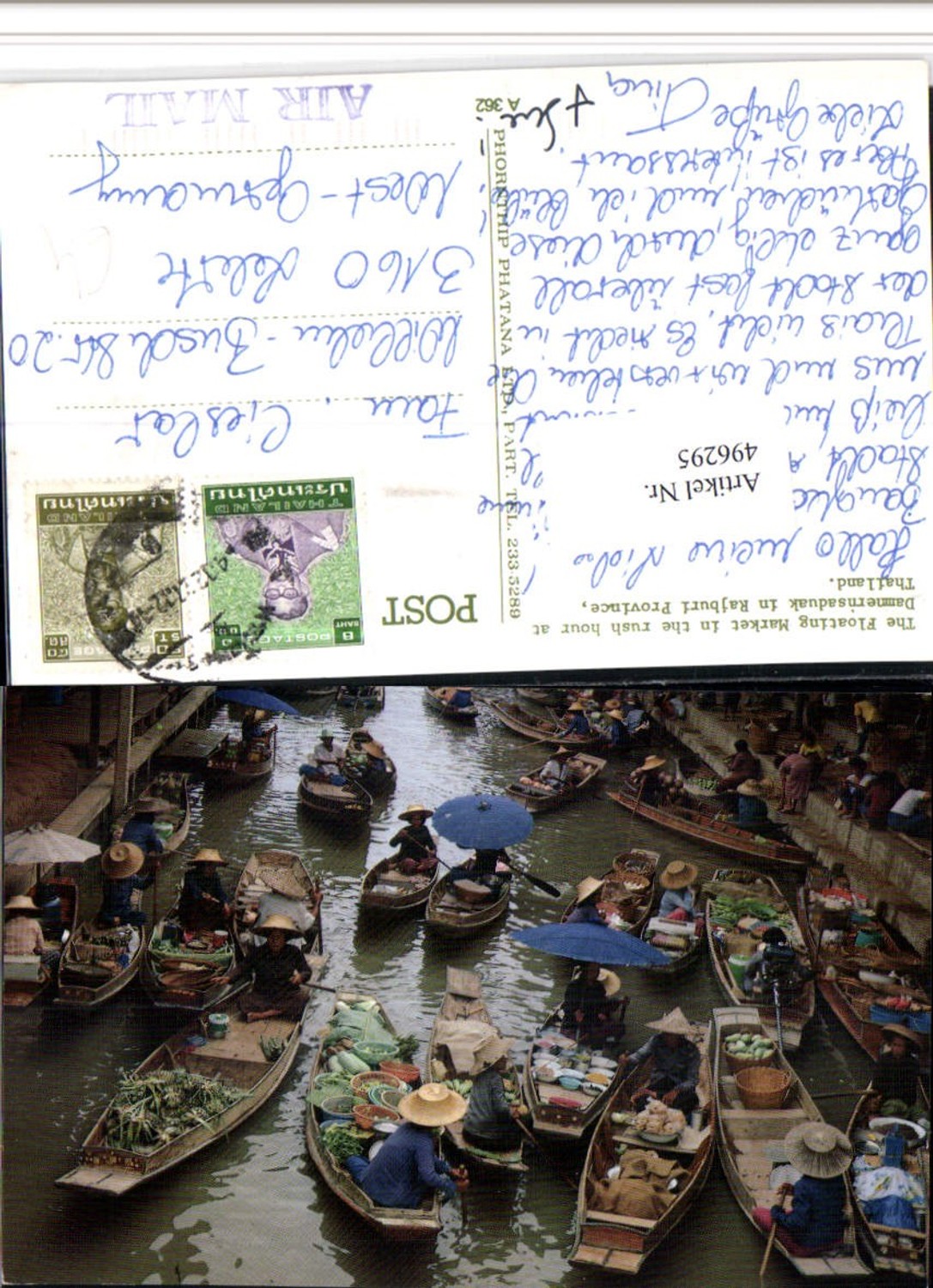496295,Thailand Rajburi Province Floating Market Markt Boote