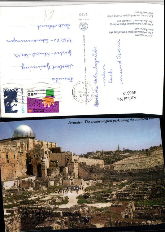 496318,Israel Jerusalem Archaeological park along the southern wall