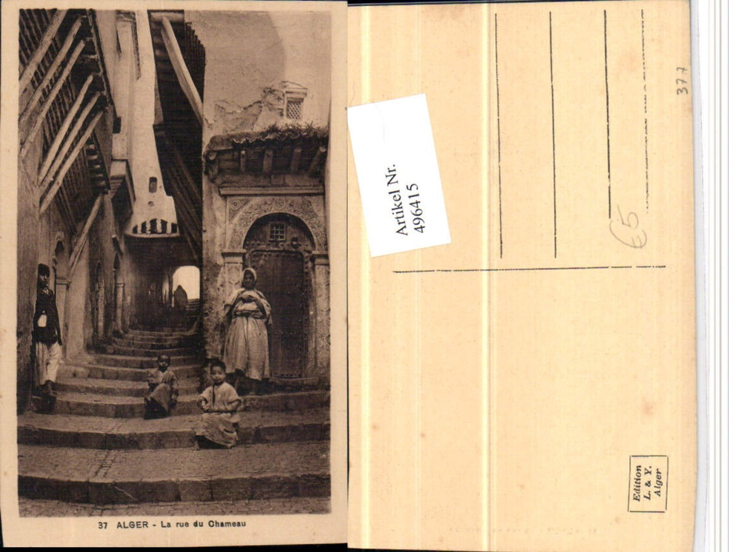 496415,Algeria Alger Algier La rue du Chameau Gasse Typen