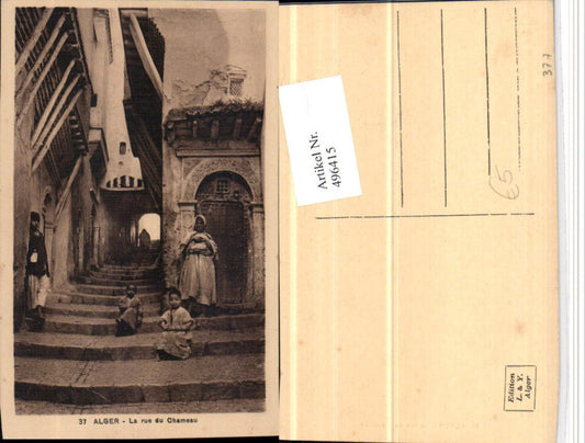 496415,Algeria Alger Algier La rue du Chameau Gasse Typen