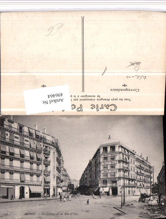 496464,Algeria Alger Algier Perspective de la Rue Isly Straßenansicht