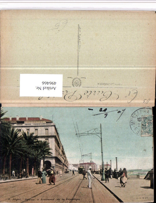 496466,Algeria Alger Algier Square et boulevard de la Republique Straßenansicht