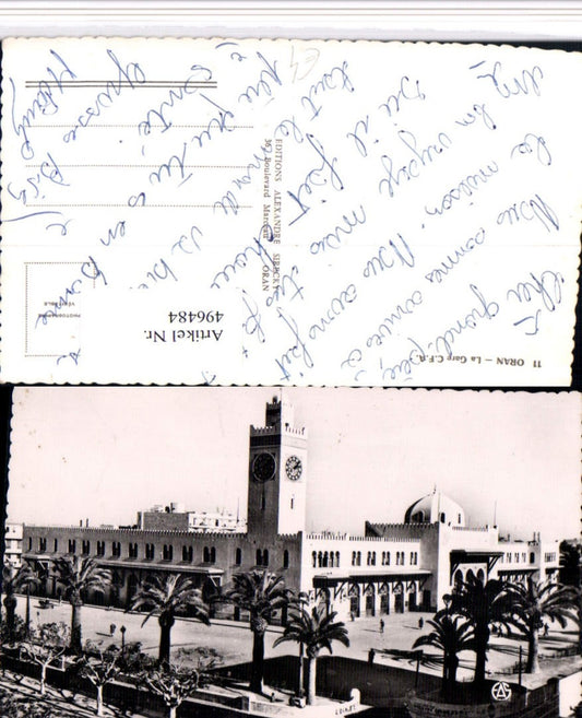 496484,Algeria Oran La Gare Bahnhof Palmen