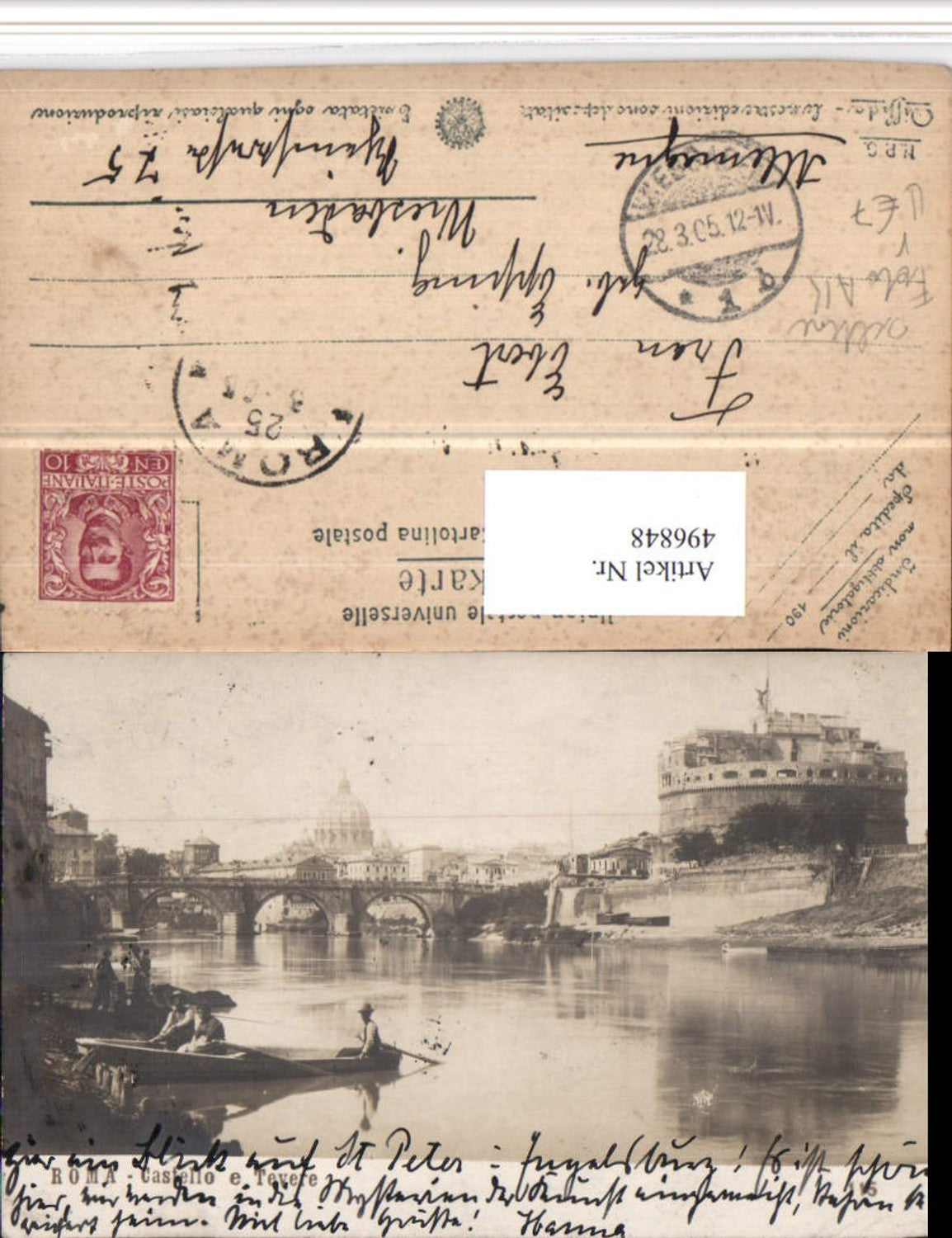 496848,Selten Foto AK Lazio Roma Rom Castello Tevere Engelsburg Brücke pub NPG
