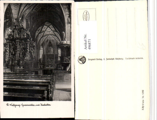 496871,St. Wolfgang Kirche Gnadenaltar u. Hochaltar Kanzel