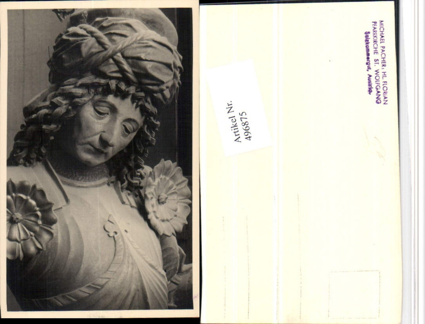 496875,Foto AK St. Wolfgang Heiliger Florian Statue Detail