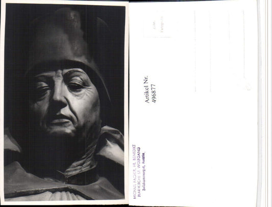 496877,Foto AK St. Wolfgang Kirche Heiliger Benedikt Kopf Detail