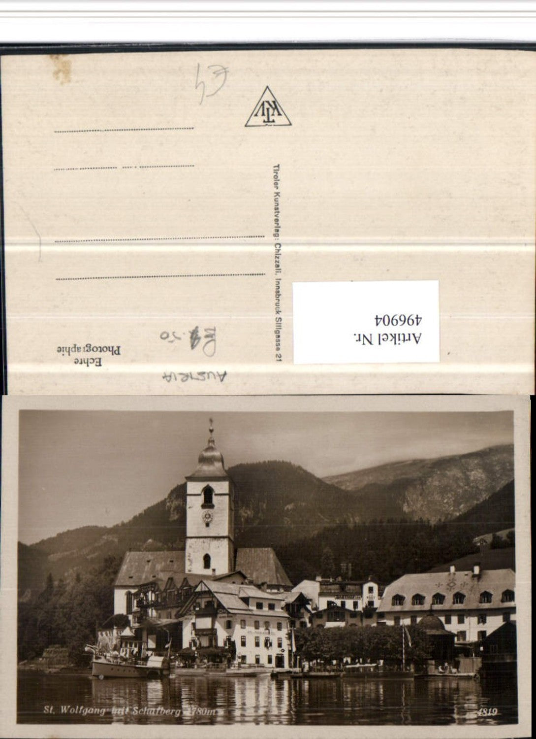 496904,St. Wolfgang Teilansicht Kirche m. Schafberg