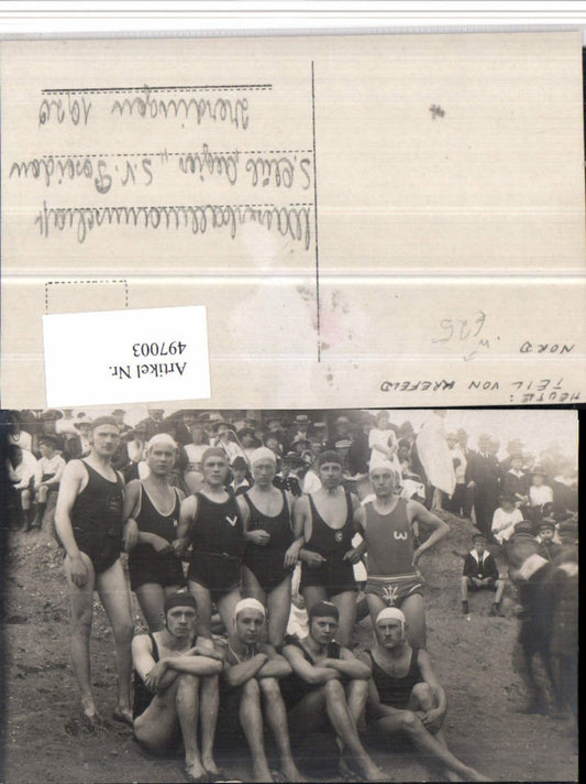 497003,Foto AK Krefeld Uerdingen 1920 Wasserballmannschaft Bademode