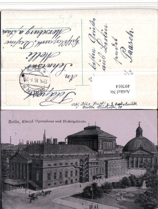497014,Berlin Opernhaus u. Hedwigskirche Kirche Feldpost
