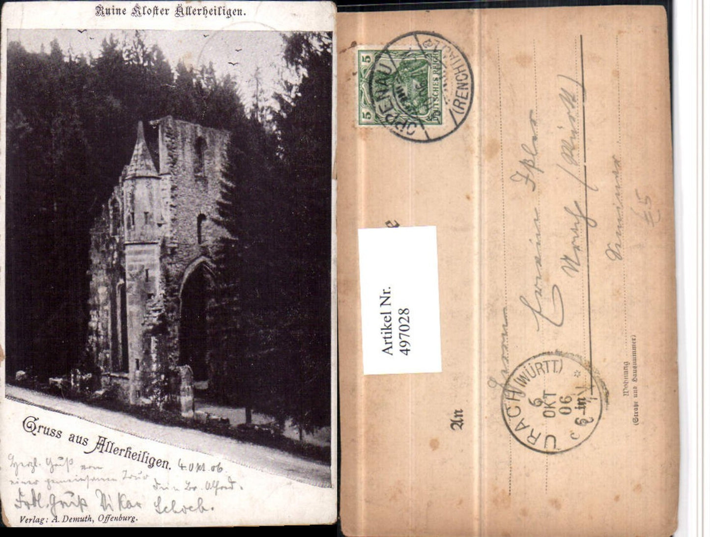 497028,Gruß aus Allerheiligen Kloster Ruine b. Oppenau