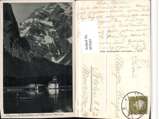 497045,Königssee See b. Schönau St. Bartholomä Kirche Bergkulisse