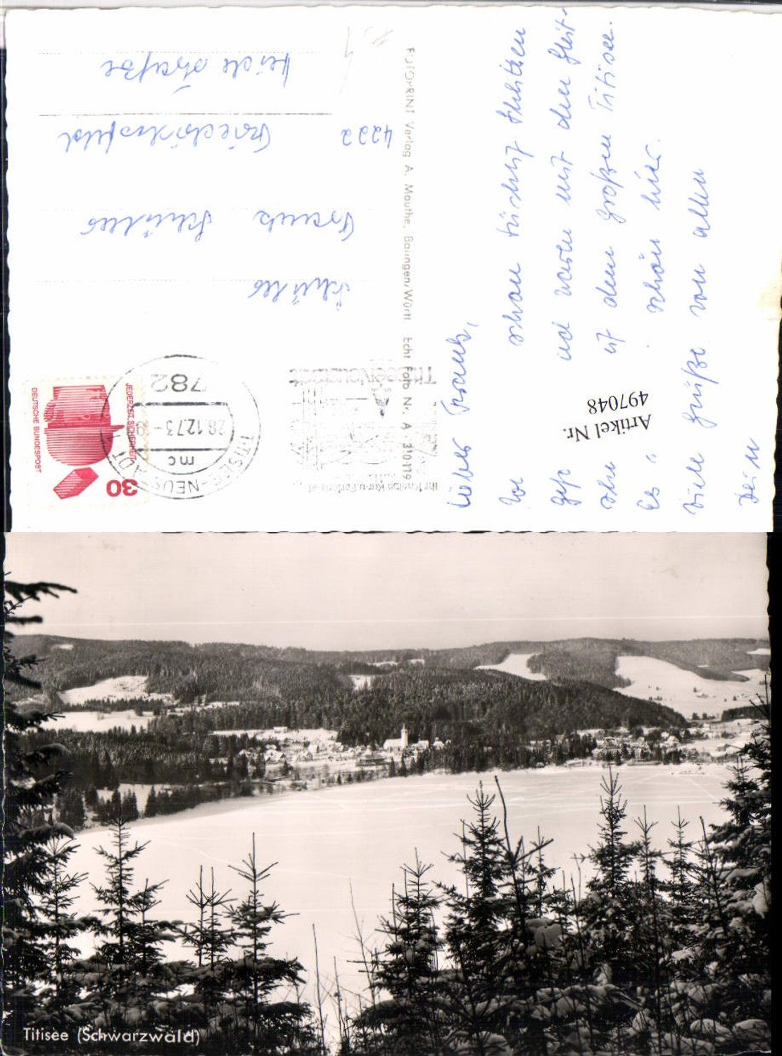 497048, Titisee in the Black Forest, total winter view