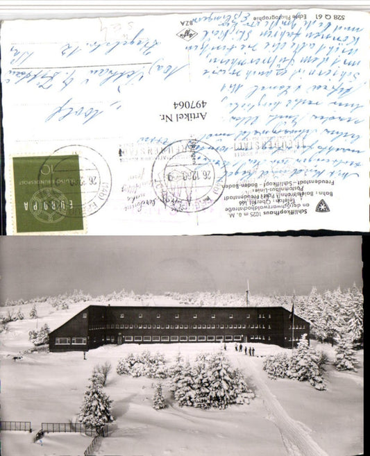 497064, Schliffkopfhaus near Freudenstadt, winter scene, post office auxiliary stamp