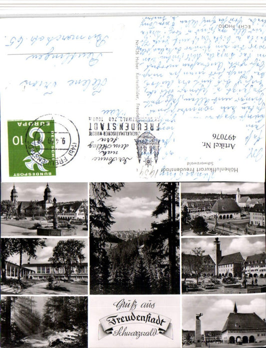 497076, Freudenstadt Total Town Hall Fountain Forest Multi-view map