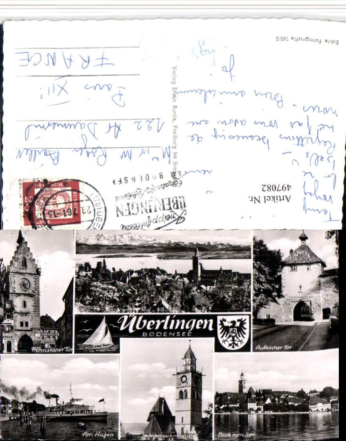 497082,Überlingen am Bodensee Totale Dampfer Kirche Tor Mehrbildkarte