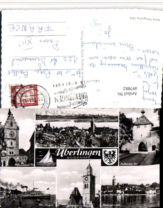 497082,Überlingen am Bodensee Totale Dampfer Kirche Tor Mehrbildkarte