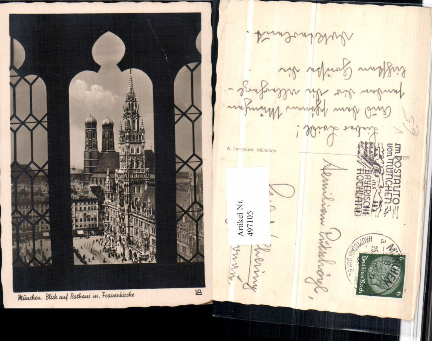 497105,München Blick auf Rathaus u. Frauenkirche Kirche pub a. Lengauer 239