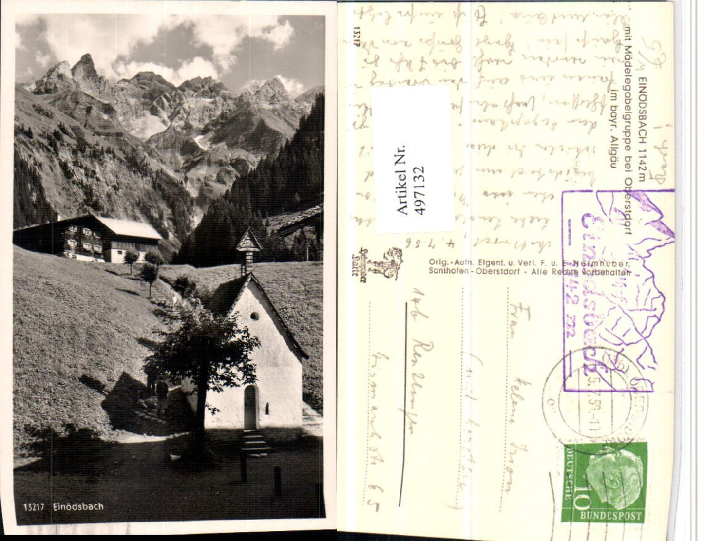 497132,Einödsbach b. Oberstdorf Kapelle Bergkulisse