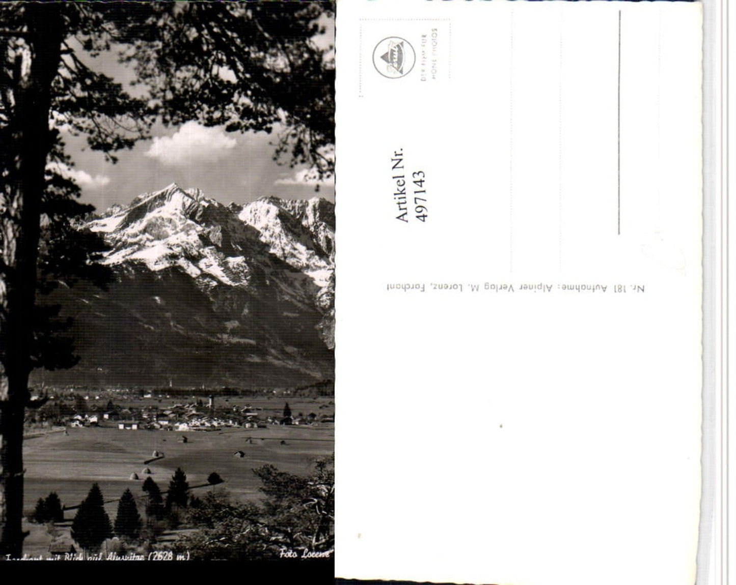 497143,Farchant Totale m. Alpspitze Bergkulisse