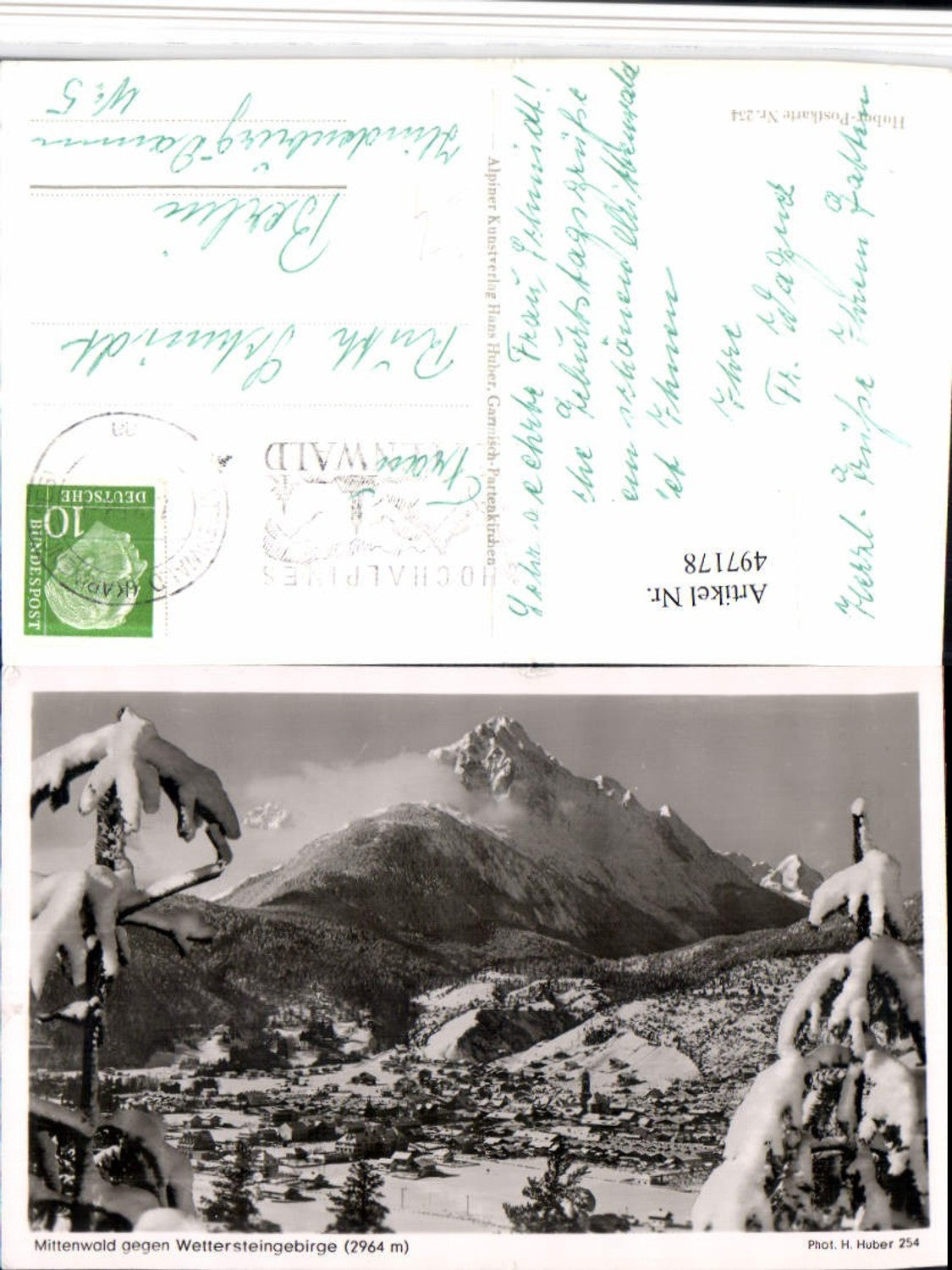 497178,Mittenwald Totale m Wetterstein Bergkulisse Winterbild pub Huber 254