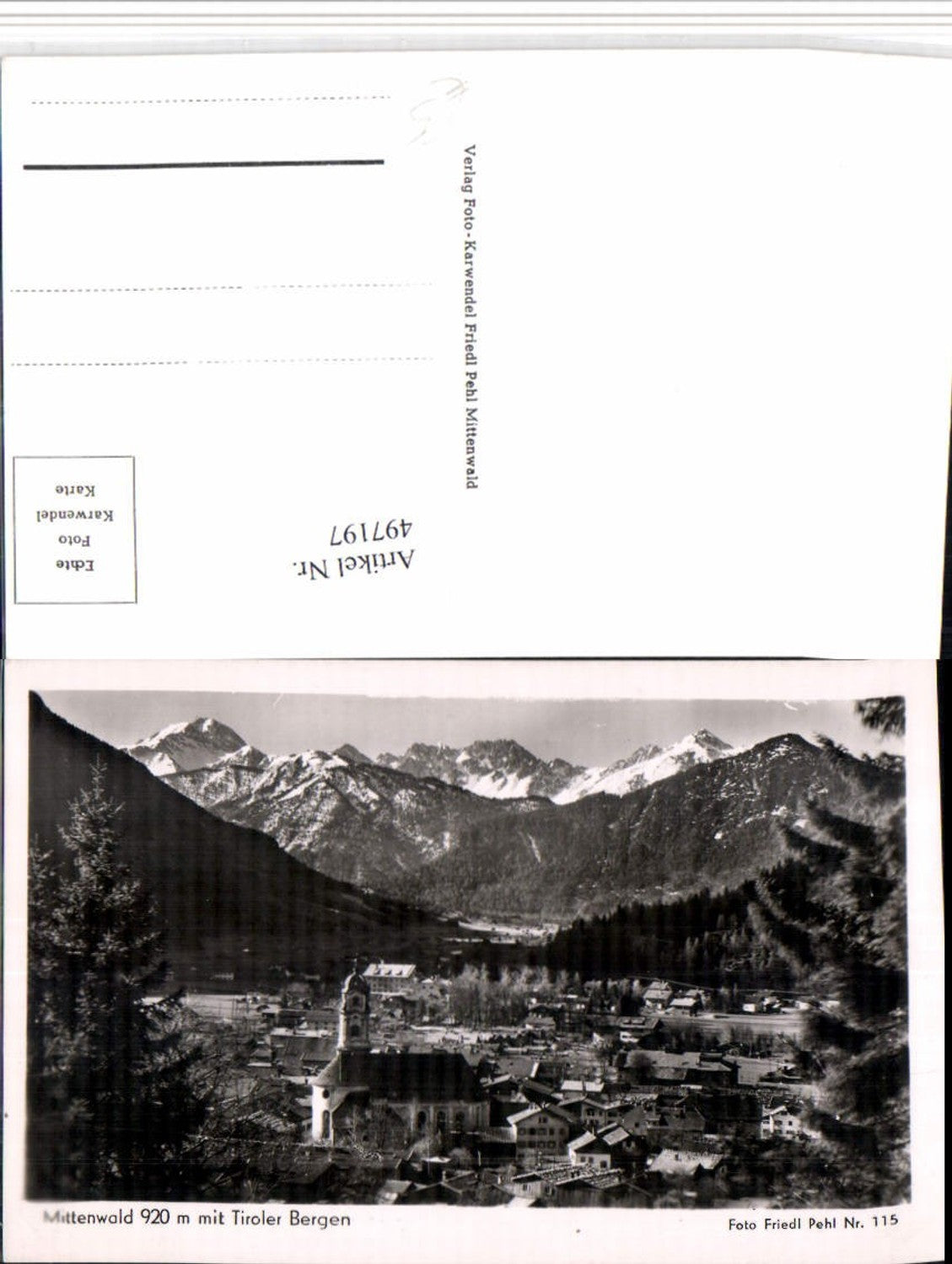 497197,Mittenwald Totale m. Tiroler Bergen Bergkulisse