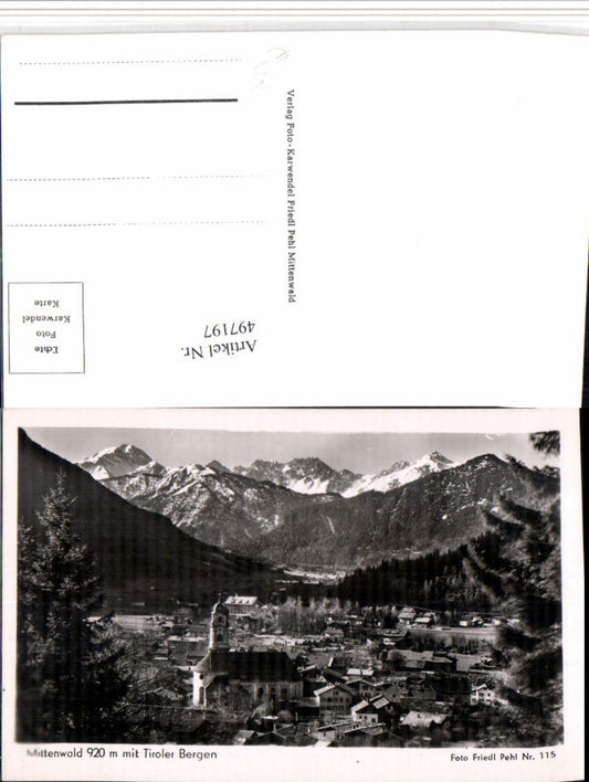 497197,Mittenwald Totale m. Tiroler Bergen Bergkulisse
