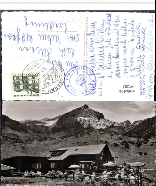 497203,Hochalm b. Grainau Almhütte m. Alpspitze Bergkulisse