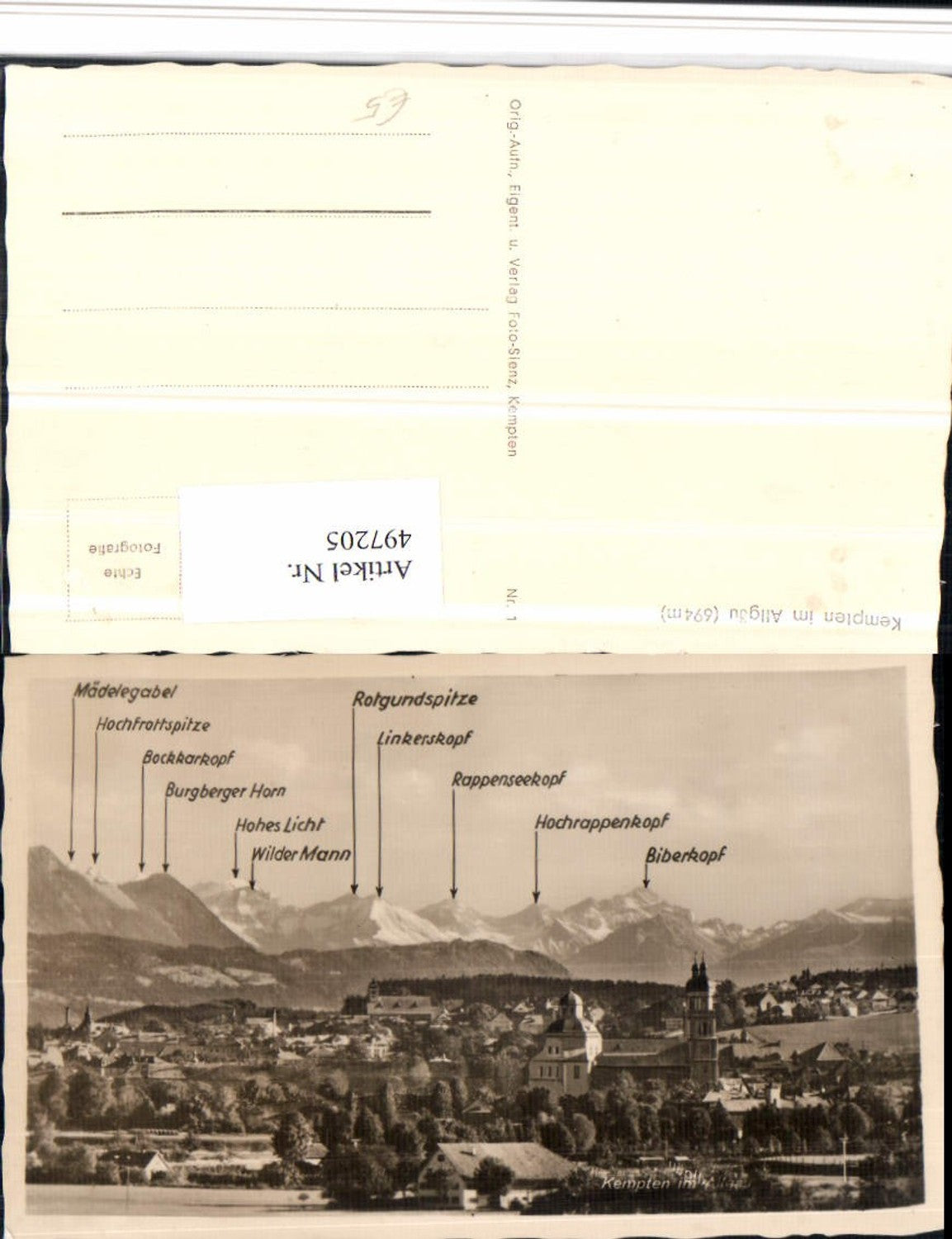 497205,Kempten im Allgäu Totale Bergkulisse