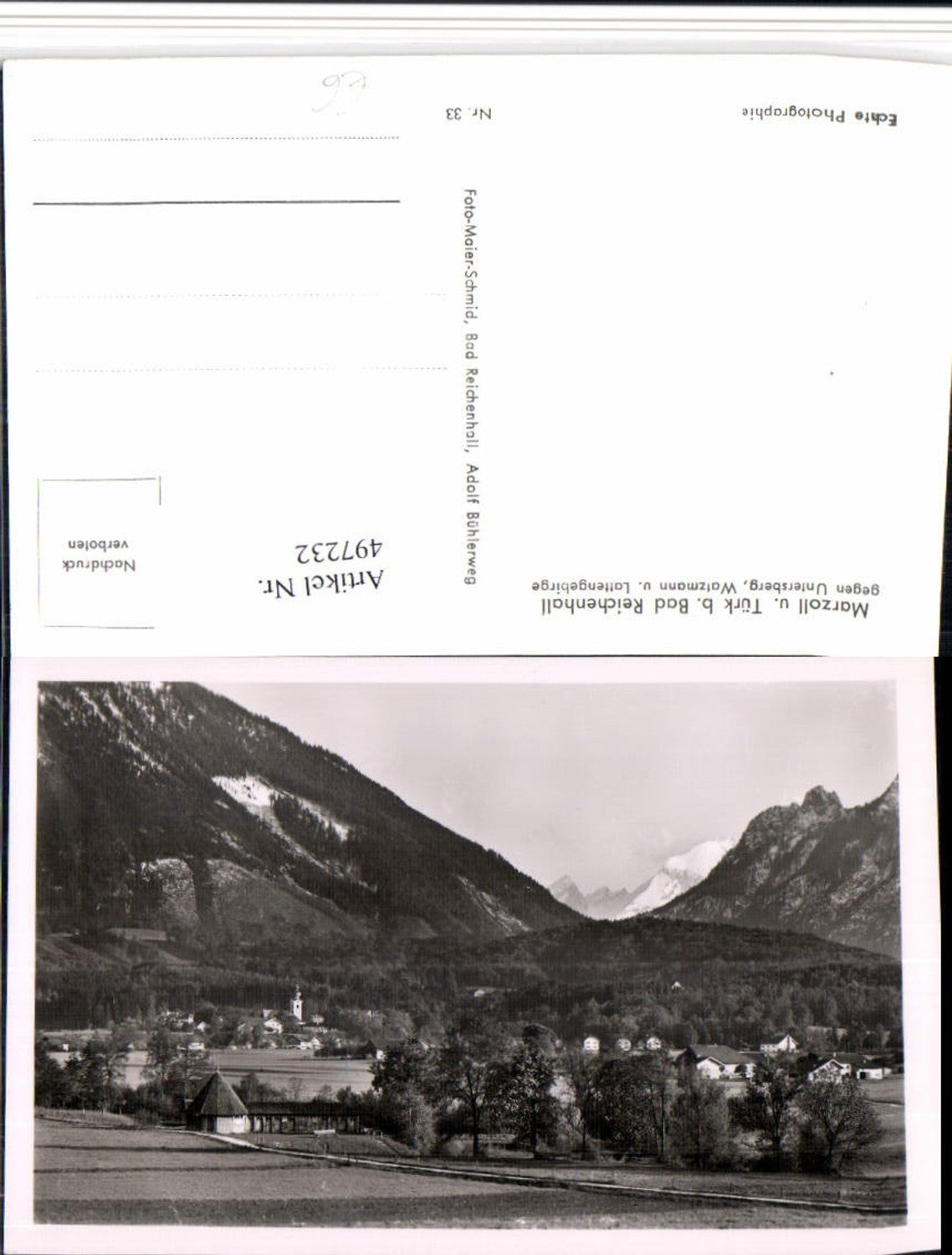497232,Marzoll u. Türk b. Bad Reichenhall Totale geg. Untersberg