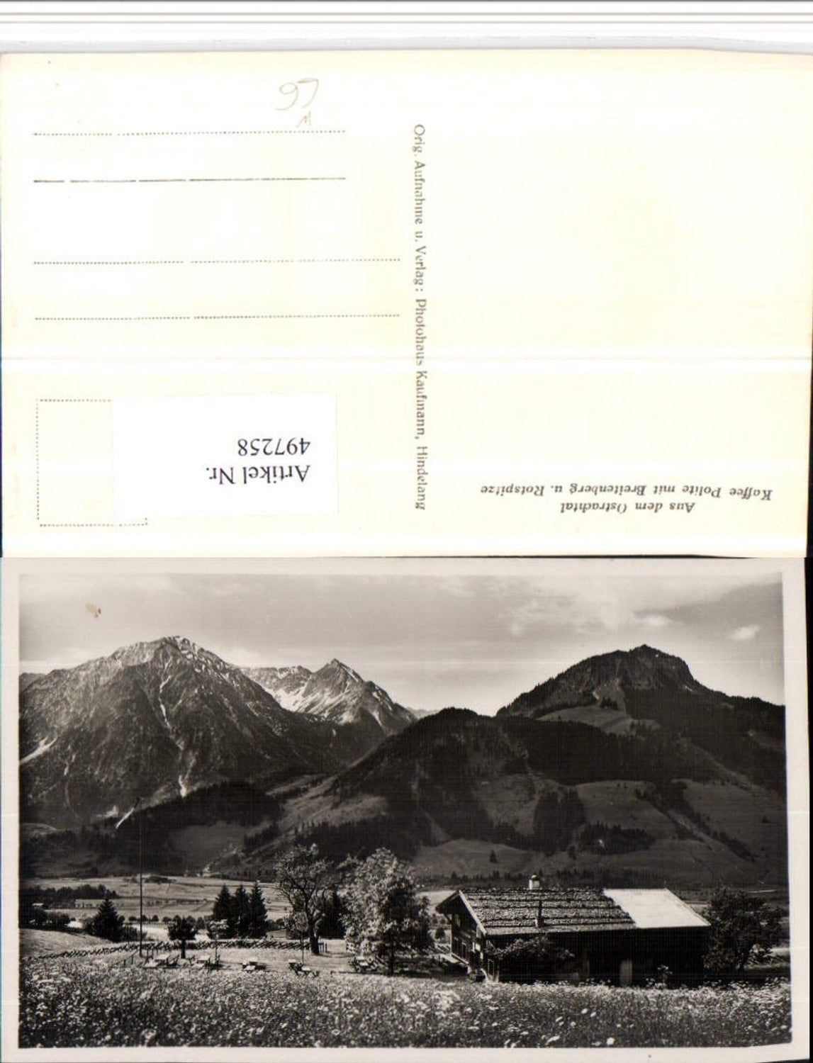 497258,Ostrachtal Kaffee Polite b. Hindelang m. Breitenberg Bergkulisse