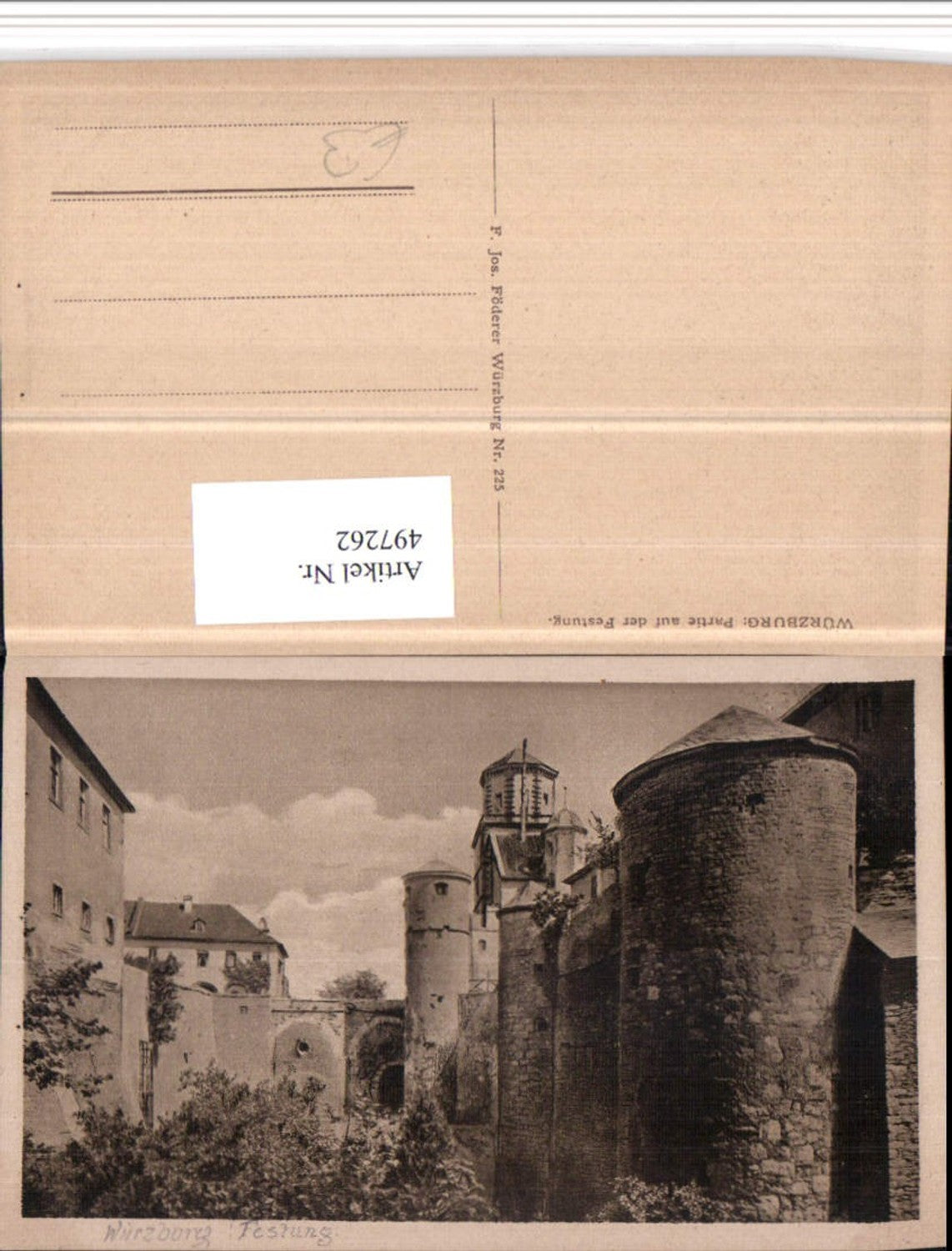 497262,Würzburg Partie auf der Festung Türme