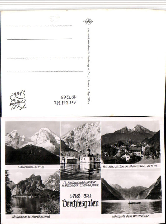 497265,Berchtesgaden Totale Königssee St. Bartholomä Mehrbildkarte