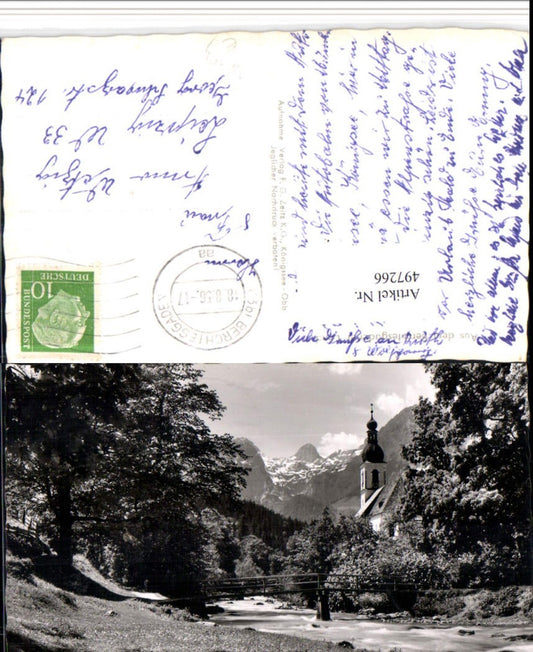 497266,Ramsau b. Berchtesgaden Kirche m. Reiteralpe Bergkulisse