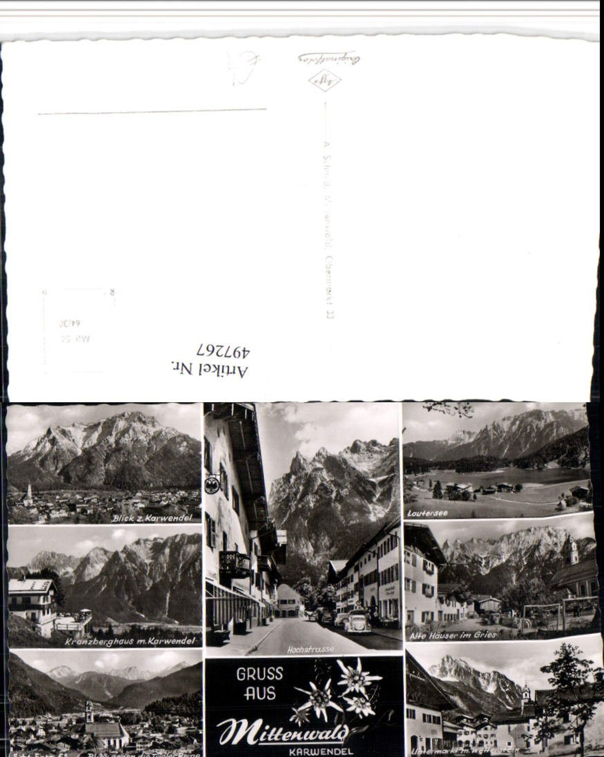 497267,Mittenwald Totale Lautersee Hochstraße Mehrbildkarte