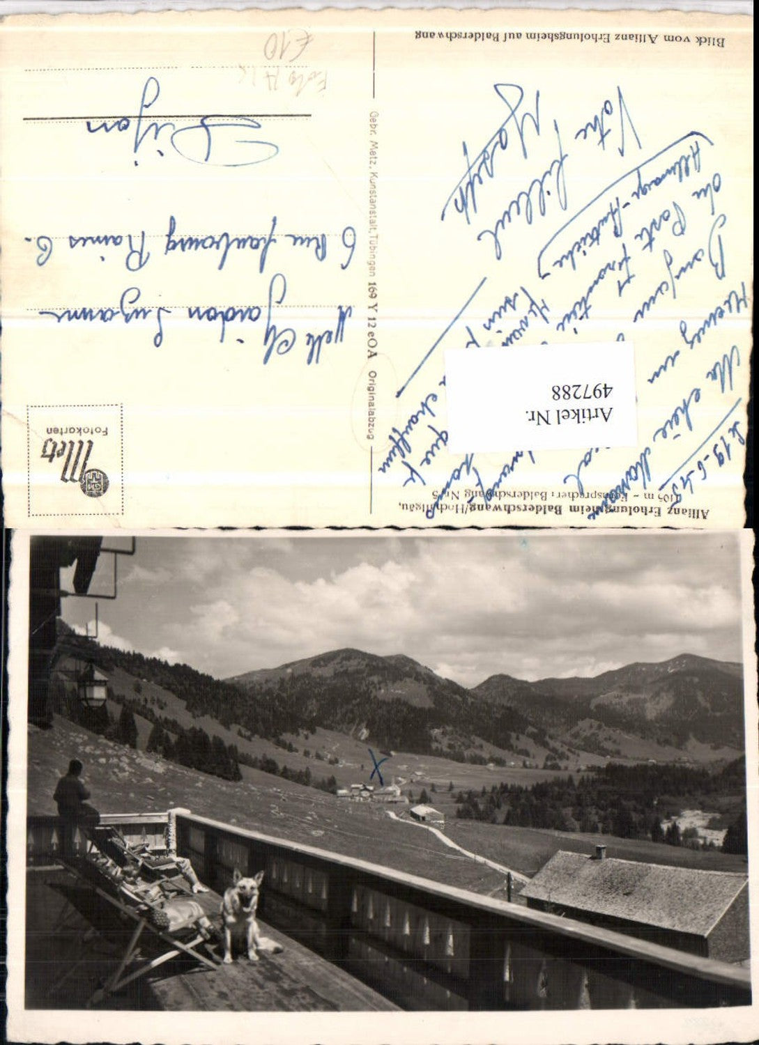497288,Foto AK Balderschwang Erholungsheim Terrasse