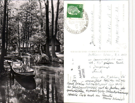 497302,Spreewald b. Lübbenau Fluss Boote pub VEB