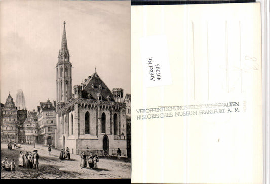 497303,Künstler AK Frankfurt am Main Nikolai-Kirche pub Historisches Museum