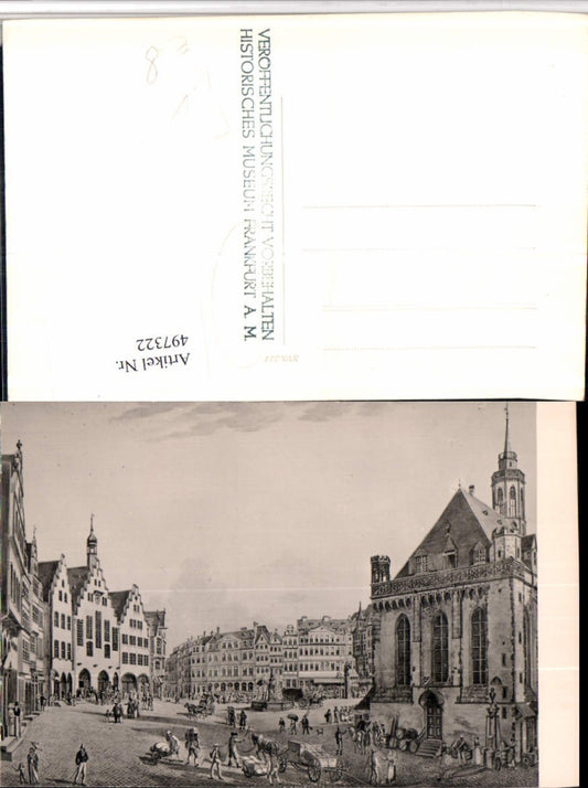 497322,Künstler AK Frankfurt am Main Platz Kirche pub Hist. Museum