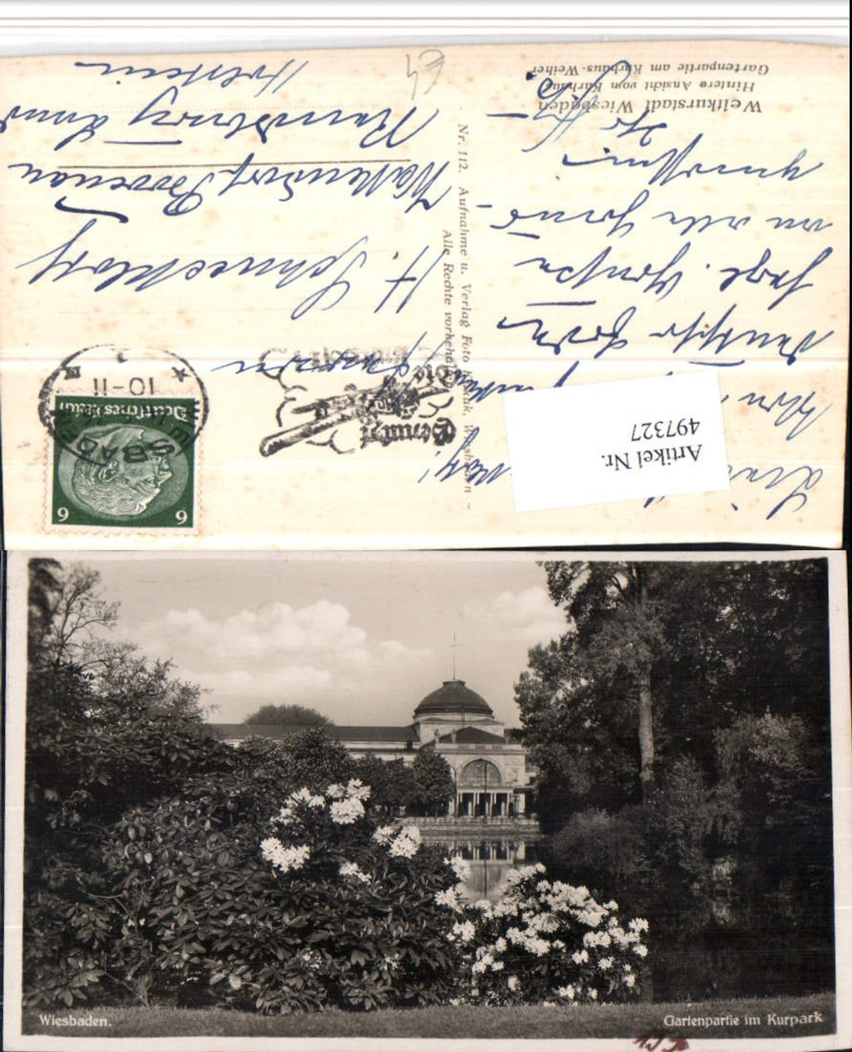 497327,Wiesbaden Gartenpartie im Kurpark Kurhaus