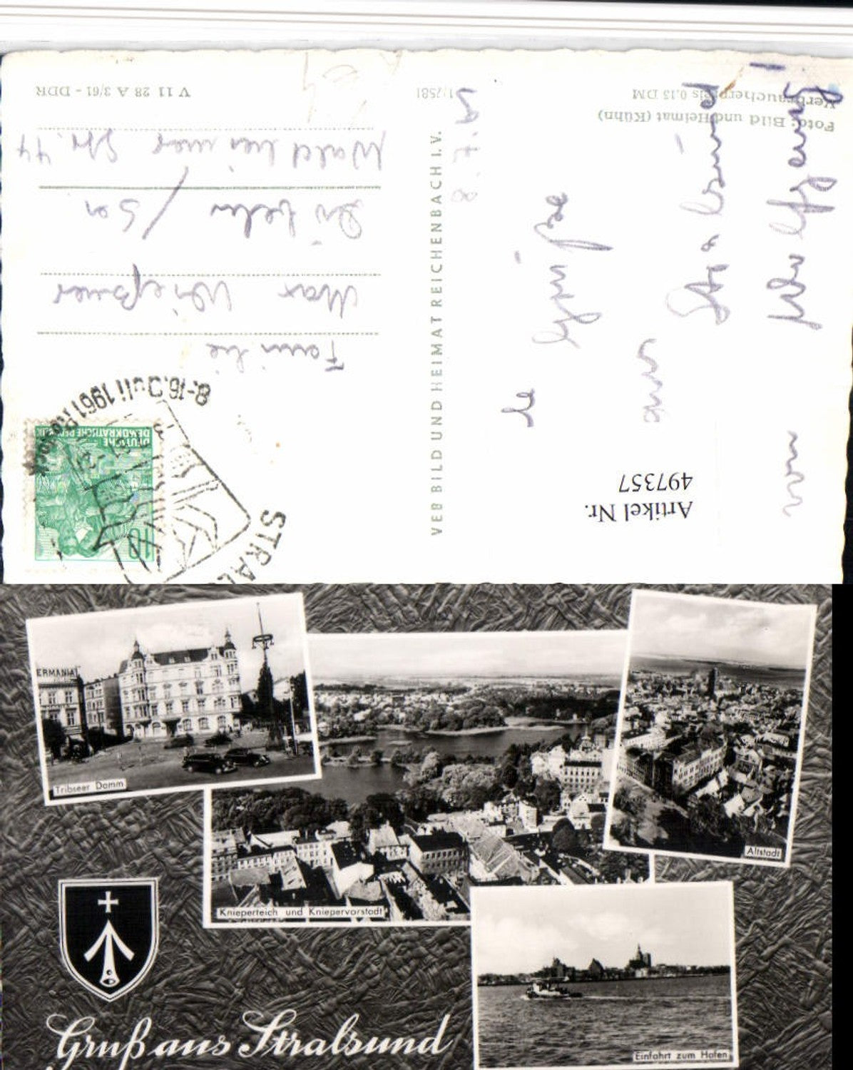 497357,Stralsund Totale Tribseer Damm Mehrbildkarte pub VEB