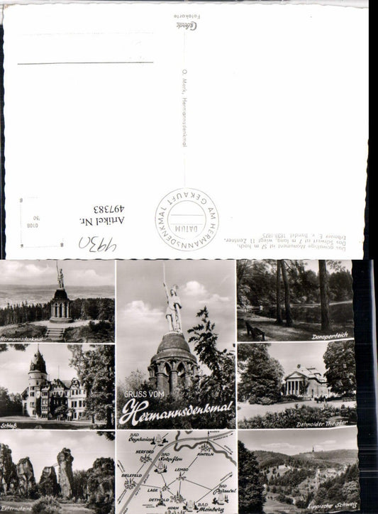 497383,Hermannsdenkmal b. Detmold Schloss Externsteine Mehrbildkarte