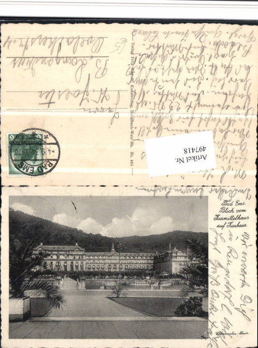 497418,Bad Ems Blick vom Kurmittelhaus auf Kurhaus