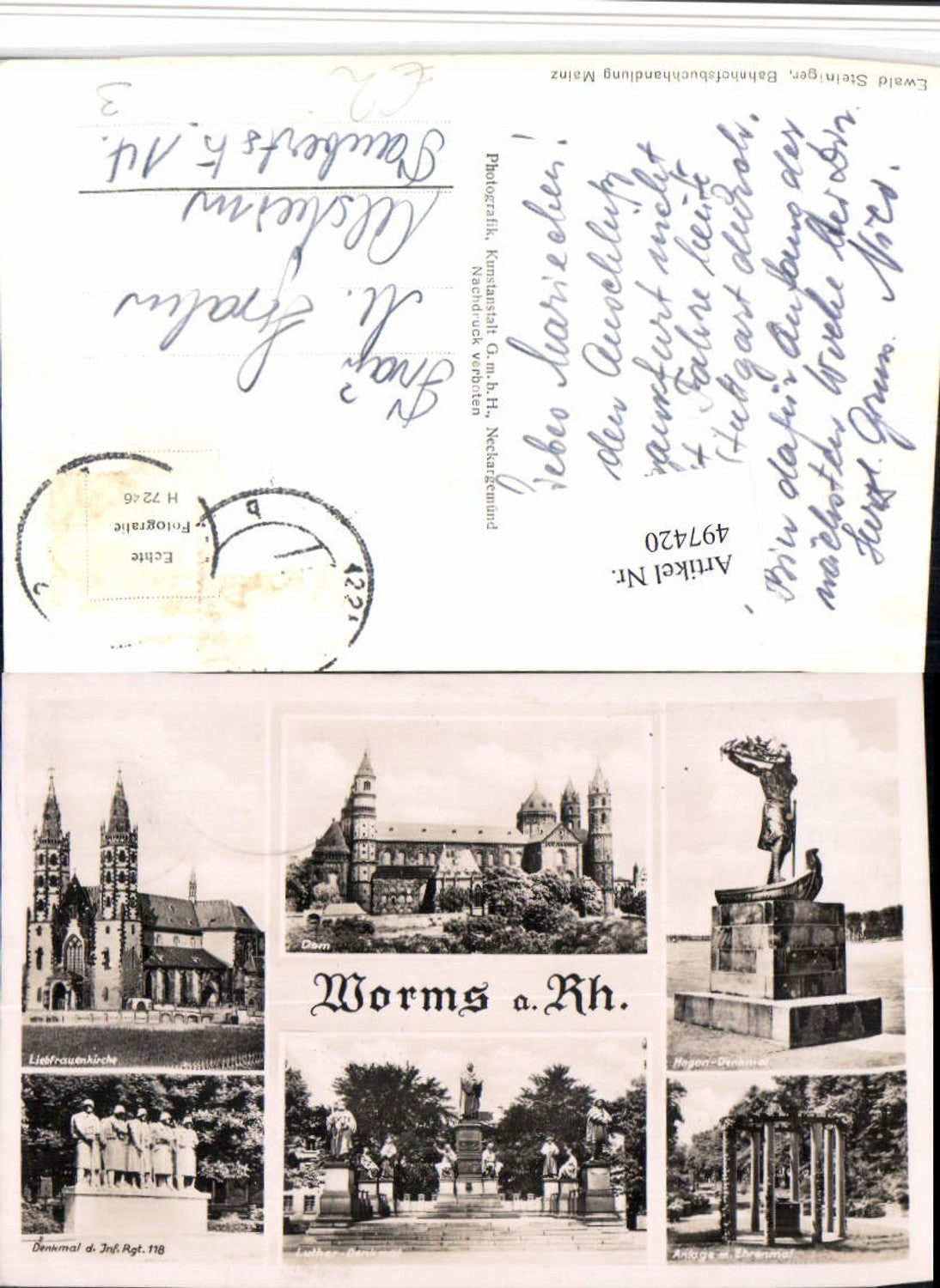 497420,Worms am Rhein Dom Kirche Denkmal Anlage Mehrbildkarte